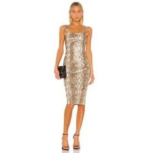 NEW Lovers + Friends Easton Snake Skin Dress Midi